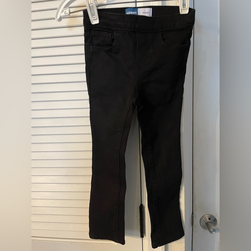 Toddler girls old navy black skinny pants with adjustable waist size 4T